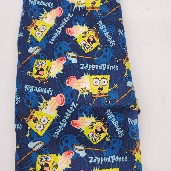 Nickelodeon Other - Nickelodeon Vintage Mens Tie Blue Sponge Bob Square Pants Zapped
